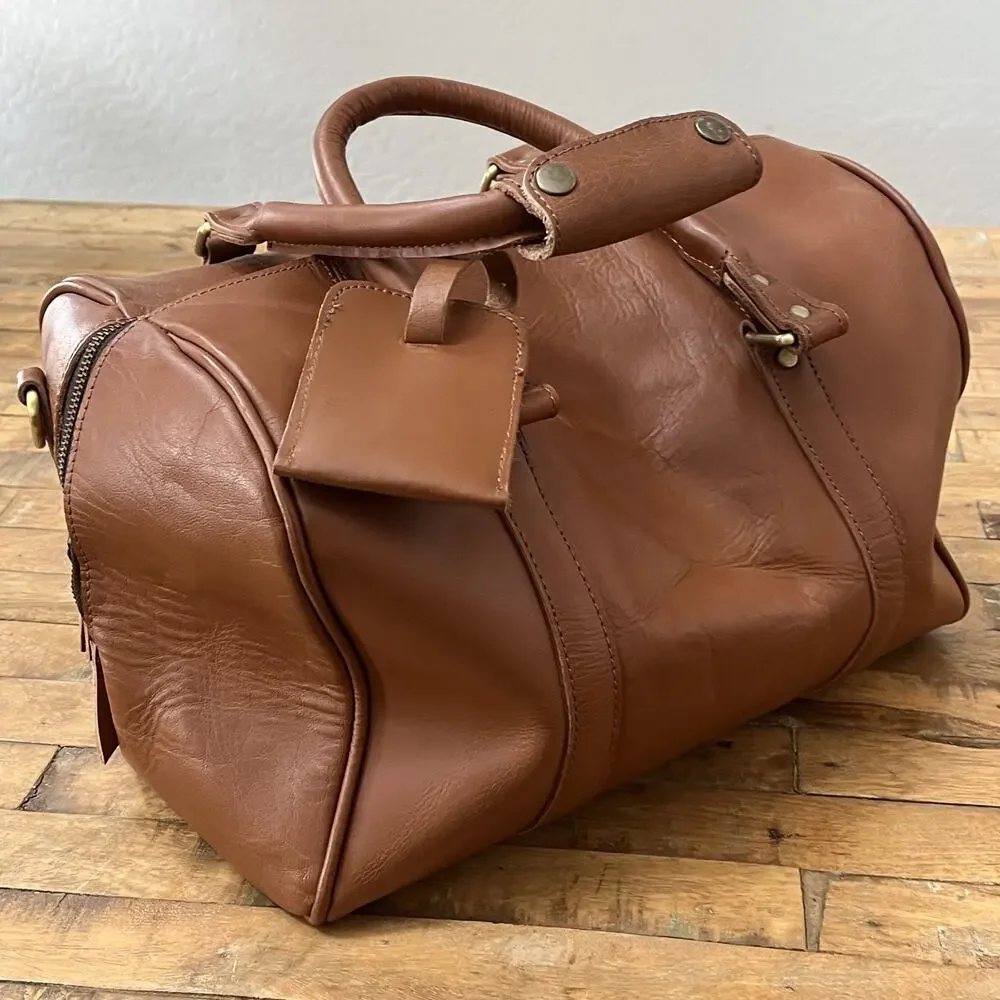 Leather Travel Bag Duffle Large 15